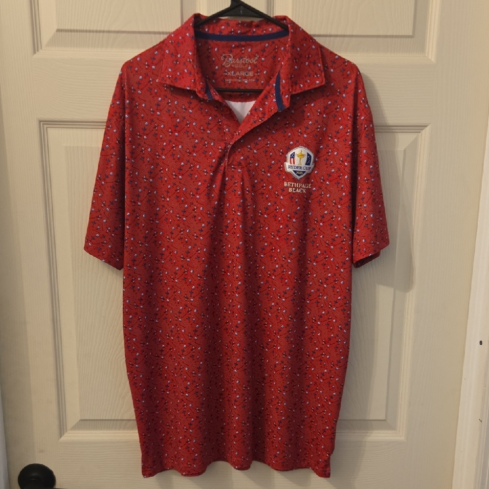 Barshool Golf Ryder Cup 2025 Bethpage Black Red Men's Polo Shirt